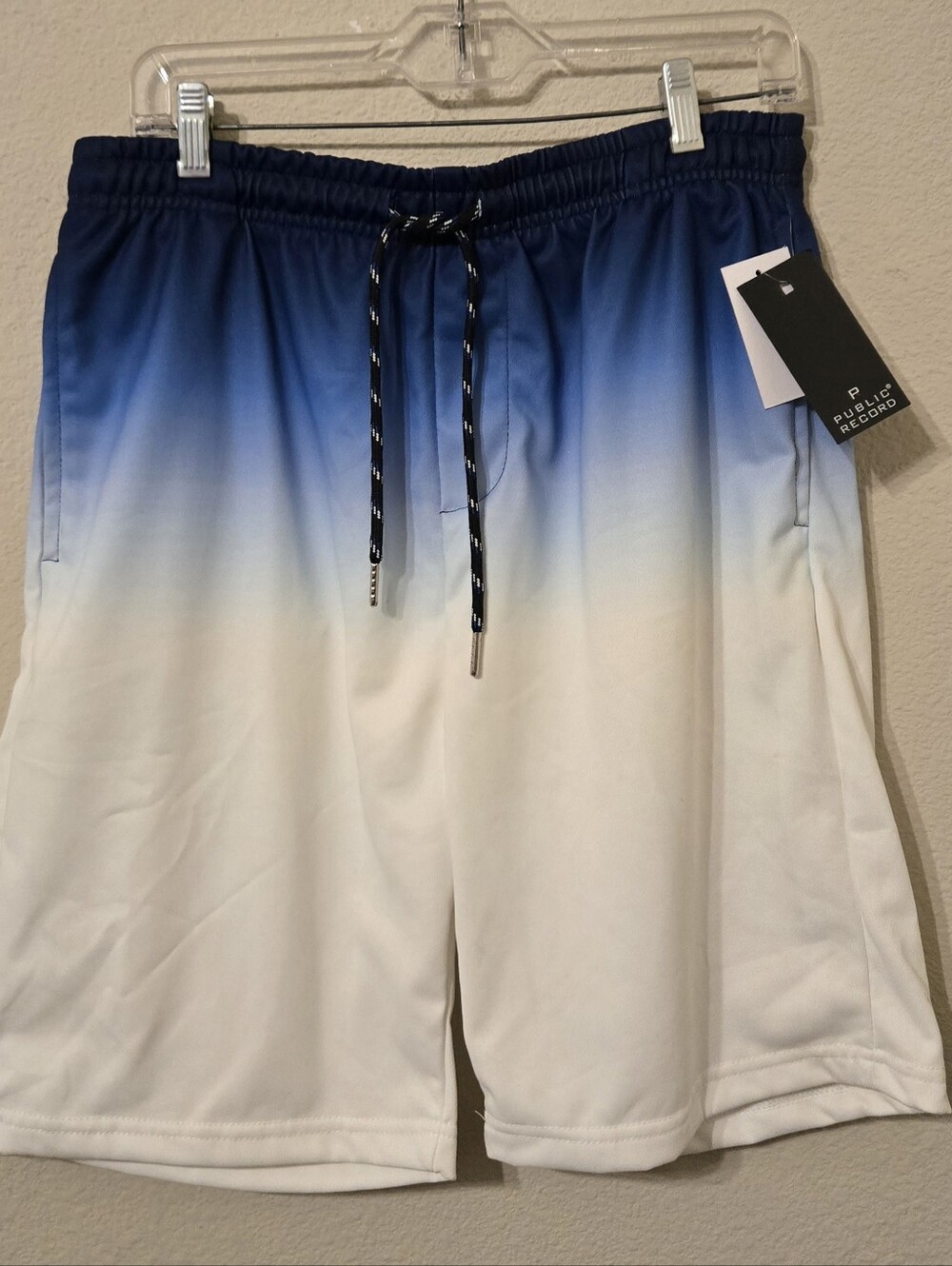 Ombre Blue to White Athletic Swim Shorts